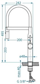 ALVEUS 1150893 -Mosogató csap rugalmas karral permetezővel MIRAGE 49,5 cm