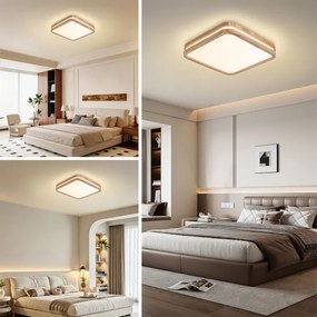 Brilagi - Dimmelhető MOLINA SQUARE LED/48W/230V lámpatest, tölgy, 40x40 cm + távirányító