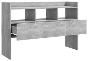 betonszürke szerelt fa tálalószekrény 105 x 30 x 70 cm