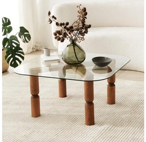 Asir Kávésasztal KEI 40x80 cm barna/átlátszó AS1622