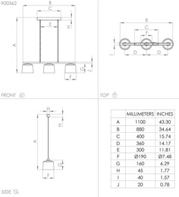 Eglo 900362 - Csillár zsinóron MARIEL 3xE27/40W/230V