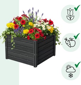 BASE PLANT magaságyás, 61x61x46cm, antracit Prosperplast