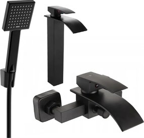 Mexen Aries R45 fürdőkád szett, fekete - 744813R45-70