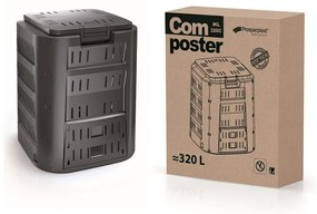 Komposztáló, 320 l, fekete