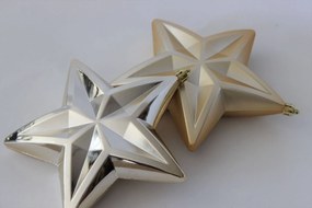 Zöld műanyag karácsonyfadísz csillagok 15cm 2db