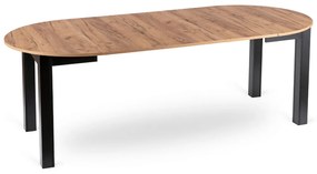 Bővíthető Étkezőasztal Kézműves Tölgy/Fekete Színben. JAMES 103-223 cm