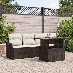 Kerti Kanapé Szett 5 pcs Barna 100 x 55 x 73 cm Poli rattan