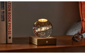Sötétbarna szabályozható asztali lámpa üveg búrával (magasság 12 cm) Amber – Gingko