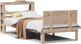 vidaXL tömör fenyőfa ágykeret fejtámlával 75 x 190 cm