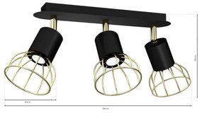 Spotlámpa DANTE 3xGU10/25W/230V fekete/arany