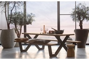 Tablo kerti étkezőasztal padokkal, 206 x 145 cm - WOOOD