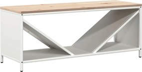 vidaXL fehér tűzifa állvány fa tetővel 100,5x35,5x40 cm