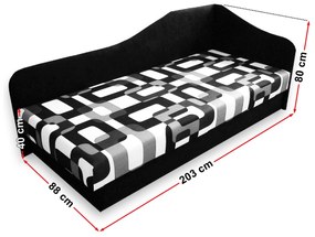 Egyszemélyes ágy (dívány) 80 cm Lady 87 (Barna 13 + Gusto 11) (J). 793112