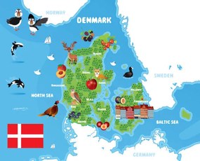 Illusztráció Denmark Travel Maps, drmakkoy