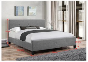 Ágykeret, szürke szövet, 180x200, ATALAYA