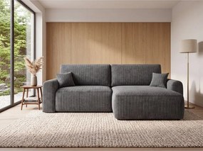 Kihúzható, kétoldalas L-alakú ülőgarnitúra NORDEN TILIA 250x140 cm, szürkéskék
