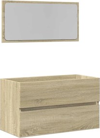 vidaXL sonoma tölgy tükrös fürdőszobaszekrény 80 x 38,5 x 45 cm