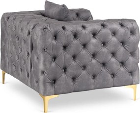 Fotel egyszemélyes kivitelben, szürke színben, bársony kárpittal SORRENTO