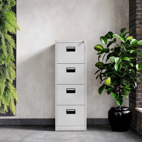 Fém irattartó szekrény, 4 fiókos SARA V4, 460 x 1320 x 620 mm, szürke