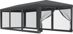 vidaXL antracit HDPE rendezvénysátor 8 hálós oldalfallal 3x9 m
