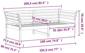 kanapéágy ágy matrac viaszbarna 75x190 cm tömör fa fenyőfa