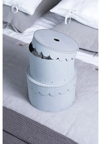 Világosszürke fedeles karton tárolódoboz szett 2 db-os ø 26x17,5 cm Wilma – Bigso Box of Sweden