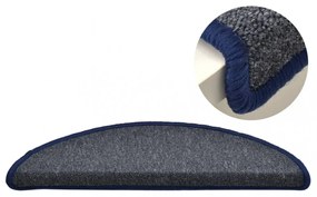 15 db sötétszürke és kék lépcsőszőnyeg 65 x 24 x 4 cm