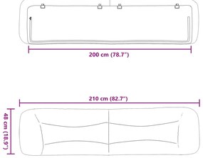 cappuccino színű műbőr fejtámla párna 200 cm