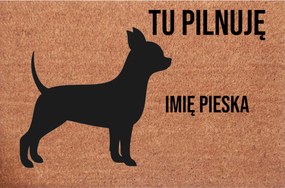 Személyre szabott Lábtörlő Bemeneti Chihuahua Itt őrzöm Név