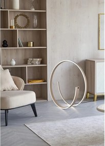 Szürke LED állólámpa hangvezérléssel-mobil alkalmazás vezérléssel, fém búrával (magasság 75 cm) Cinardi – CINQUE