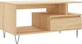 vidaXL sonoma tölgy színű szerelt fa dohányzóasztal 90x49x45 cm