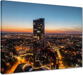 Vászonkép 50x40 Boroszló éjszakai panoráma