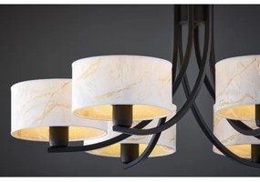 Jupiter 2105 - ARTHUR láncos csillár 6xE27/15W/230V fehér/fekete/márvány dekor