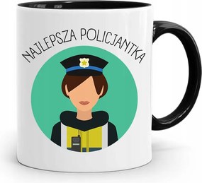 Fekete Bögre Ajándék A Legjobb Rendőrnőnek fényképes nyomtatással