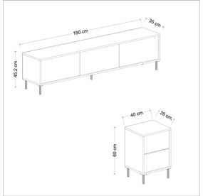 TV asztal/szekrény Mamene 3 (antracit) . 1095704