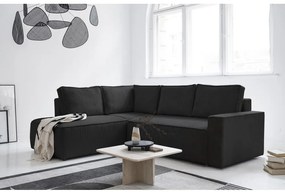 Antracitszürke kordbársony kinyitható sarokkanapé (bal oldali) Brave Dave – Miuform