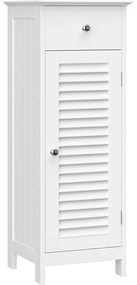 Fürdőszoba szekrény, ajtós, fiókos szekrény, fehér.