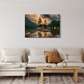 Kép - tó a hegyekben (90x60 cm)