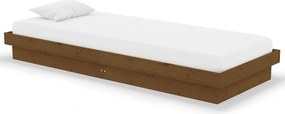 vidaXL Small Single mézbarna tömör fa ágykeret 75 x 190 cm