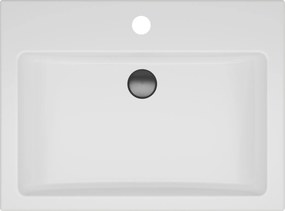 Mosdókagyló Asztallapra Helyezhető Téglalap Alakú 54x40 Fehér Fényes 50 60