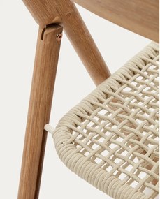 Fehér-natúr színű tömörfa kerti szék Dandara – Kave Home
