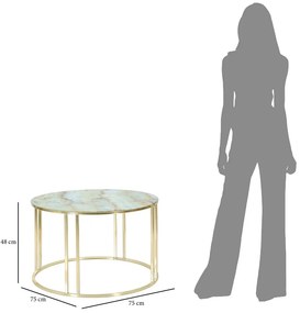 Sepa fehér és aranyszínű dohányzóasztal, ø 75 cm - Mauro Ferretti