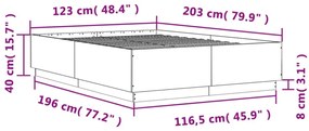 betonszürke szerelt fa ágykeret 120 x 200 cm