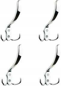 4 x Fürdőszobai akasztó ezüst fém szilárd törölközőtartó