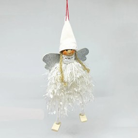 Fehér angyalka, akasztóval 19cm