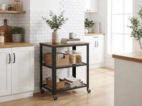 Gurulós sarokasztal TAYLOR 60x40 cm, rusztikus barna