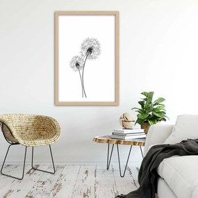 Gario Poszter Rajzolt két pitypang A keret színe: Természetes, Méret: 40 x 60 cm
