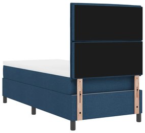 Rugós ágy matraccal és LED világítással, kék, 100 x 200 cm, szövet