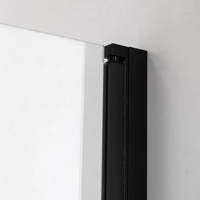 Stuxi Roma Black 80x80 cm szögletes kétszárnyú nyílóajtós zuhanykabin, 6 mm vízlepergető üveggel, matt fekete elemekkel