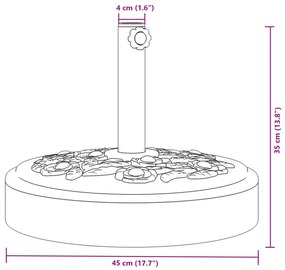 vidaXL kerek napernyőtalp rúdhoz Ø38 / 48 mm 25 kg